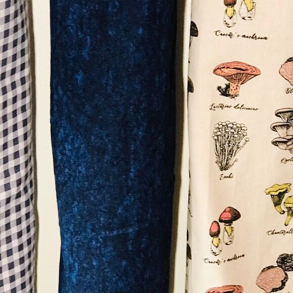 Grocery Bag Holder Plastic Bag Organizer, Navy, Gingham, Mushrooms, Cottage Core - Picture 3 of 8